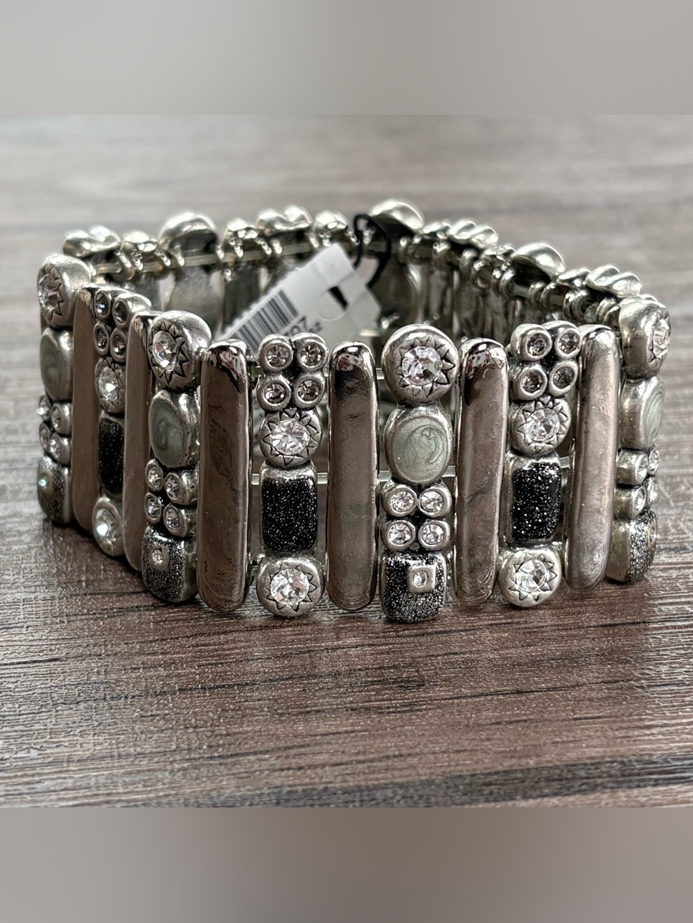 Chico’s Silver Crystal Stretch Bracelet - NWT
